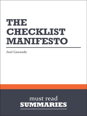 cover image of The Checklist Manifesto - Atul Gawande
